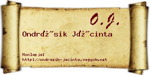 Ondrásik Jácinta névjegykártya